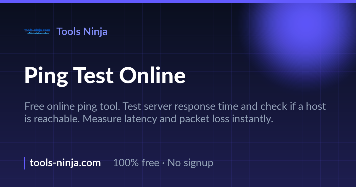 Ping Test Online - Check Host Response | Tools Ninja