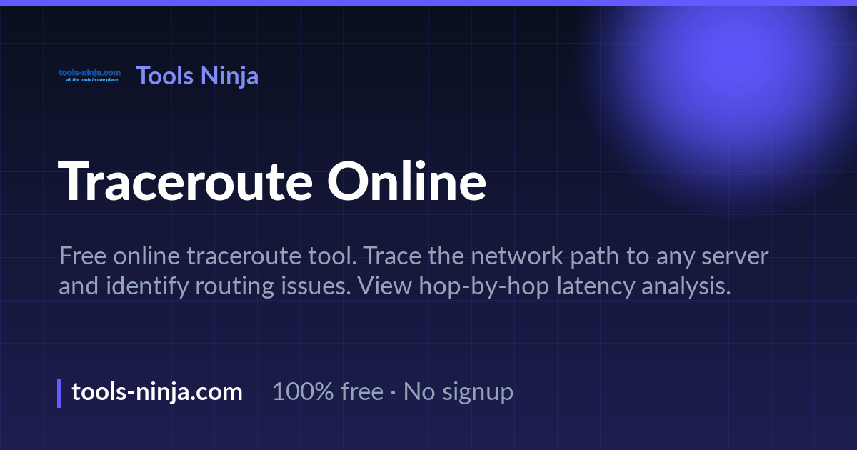 Trae Rott Traceroute Online - Trace Network Path Free | Tools Ninja